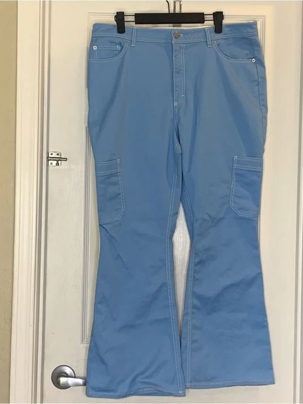 Urban Outfitters BDG Lia Twill Carpenter Flare Pants Light Blue Size 14